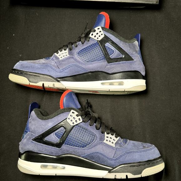 Size 10 - Nike Air Jordan 4 Retro Winter Loyal Blue 2019 Men's Shoes - Picture 3 of 8
